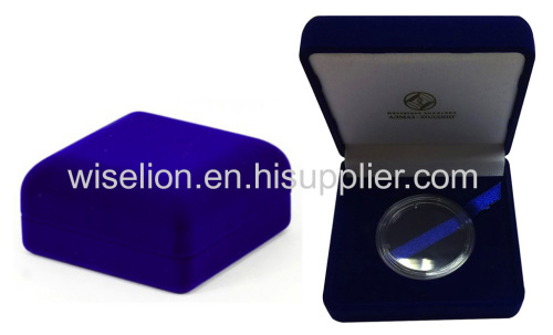 velvet jewellery box,flocked box,medal box,coin box