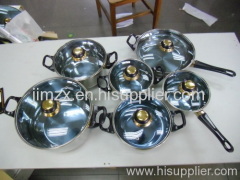 12pcs stainelss steel cookware set/happy baron