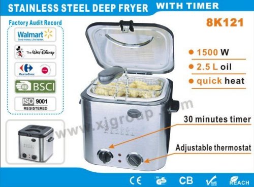 Home use deep fryer with timer
