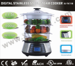 Digital stainless steel steam cooker