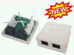Shielded Cat.5e 2 ports RJ45 surface mounting box