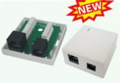 2 port Cat.5e RJ45 PCB 45 degree jack surface mount box