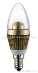 3W LED Candle Bulb with Nice Fin Heat Sink, and 50,000 Hours Lifespan