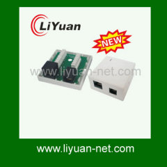 Un-shielded 2XRJ45 cat.6e jack surface mount box