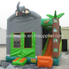 elephant bouncer with tropic slide jumping castles inflatable