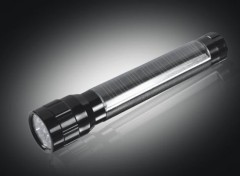 solar power aluminum flashlight