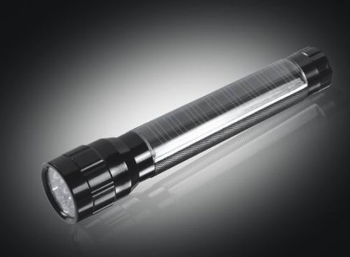 solar power aluminum flashlight