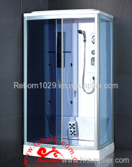 shower room with sauna
