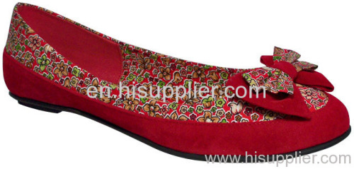 bow fabric flat shoe