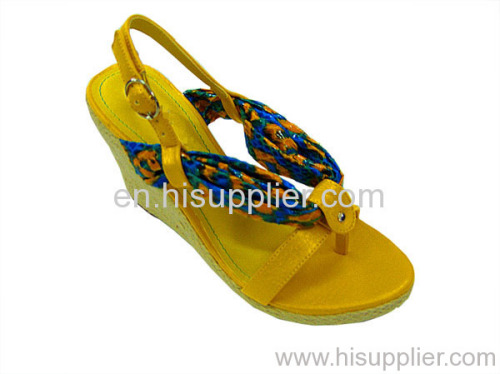 straped thong wedge sandal