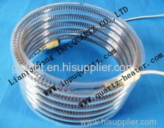 Carbon fiber quartz heater elements with spiral-sharp