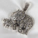 Thai Sterling Silver Mother and Baby elephant Marcasite Pendant