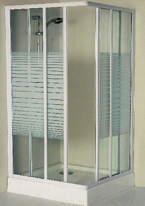 Fuzzy glass shower room