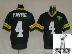 Green Bay Packers 4 Brett Favre Blue Yellow 2011 Super Bowl XLV NFL Jerseys