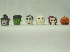 Halloween plastic monster heads