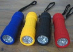 9 LED rubber flashlight