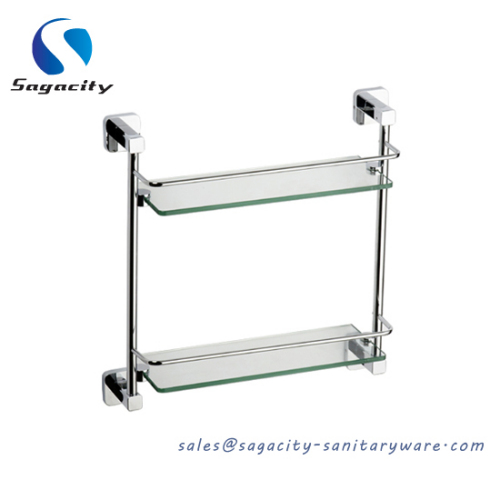 bathroom glass shelves