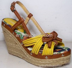 strappy bowknot wedge sandal