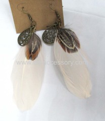 Real feather earrings