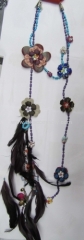 Bead feather necklace