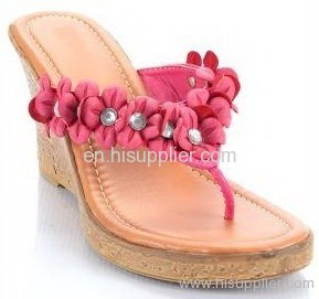 floral thong wedge sandal