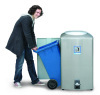 Street stainless foot operated dustbin/trash can with safe buffered device cover