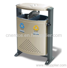 Outdoor electrolytic galvanized steel dustbin with 72L large capacity