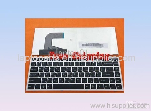 New Keyboard Russian Silver Frame Black for sony VPC-S Series