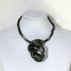 8mm hematite dark gunmetal black flexible necklace