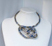 6mm pewter&blue mixed snake necklace