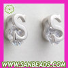 925 Sterling Silver CZ Alphabet Letter S Stud Earrings