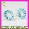 925 Silver Blue Circle Swarovski Crystal Stud Earrings