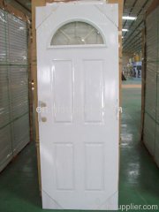 Exterior steel door with lights,4panel with glass