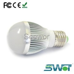 5W LED Bulb with 400lm Lumen, 2,800 to 8,000K Color Temperature and Good Heat Dissipation