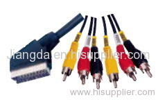 scart plug to 6RCA plug