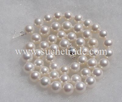 7-8mm white freshwater pearl necklace