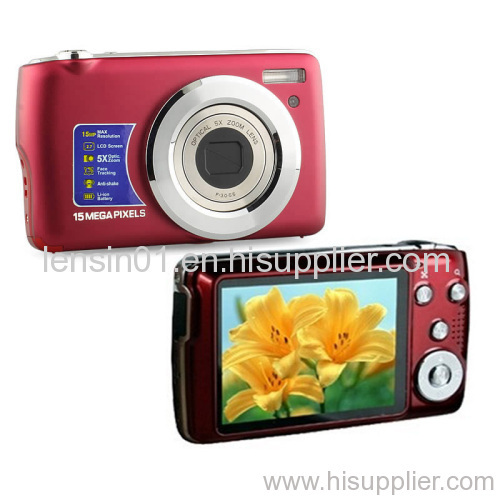 15.0Megapixel 5x Optical Zoom Digital Camera with 2.7"LCD