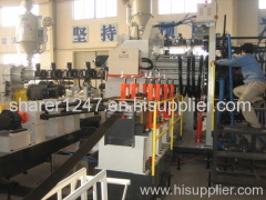 PE steel strip winding pipe production line