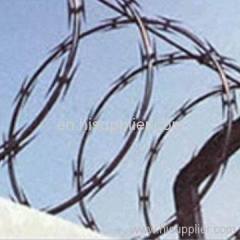 Razor barbed wire fence