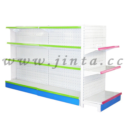 Double-side perforated shelving with end shelving