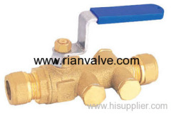 Brass Compression Ball With Plastic Check Valve