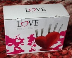 Heart Knife Block red