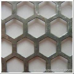 Stainless steel hexagonal perforations