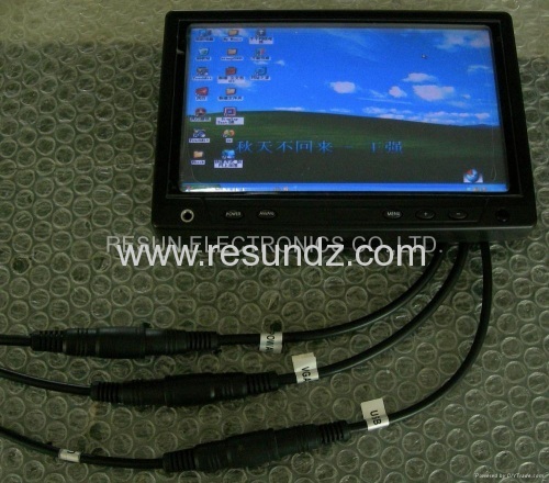 7 inch Desktop Headrest VGA A/V Touch Screen TFT LCD Monitor for PC