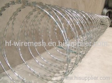 galvanized razor barbed wire fence