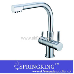 Three way kitchen faucet