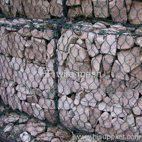 Hexagonal wire mesh gabion box