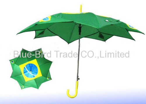 straight umbrella with plastic curved handle