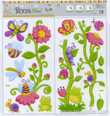 Flower animal Growth Chart Wall Stickers