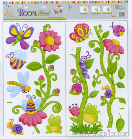 Flower animal Growth Chart Wall Stickers